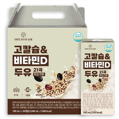 파이토메이드 고칼슘&비타민D 두유 21곡 미숫가루, 190ml, 16개