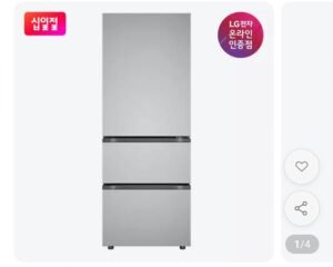 LG 디오스 오브제컬렉션 김치냉장고 Z330MPSF11 327L 3도어 메탈 1등급