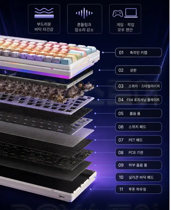 AULA 독거미 F87Pro V2 8K 기계식 게이밍 키보드 초신 유성축 12000mAh