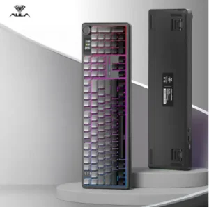 AULA 독거미 F108 pro 저소음 솜사탕축 기계식 키보드 블랙 8000mah