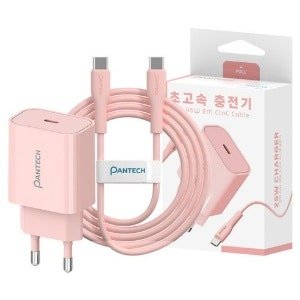 팬택 25W 1포트 파스텔 초고속충전기+ 45W 2m C to C 케이블 세트 (핑크 x 1세트)