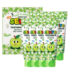 센토 주니어 세이프 구취케어 어린이 치약, 사과향, 120g, 8개