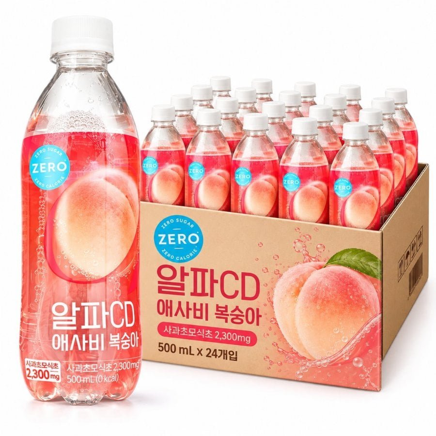 알파CD 애사비 복숭아 제로 500ml, 24개