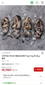 국내산 생물 갑오징어 2kg