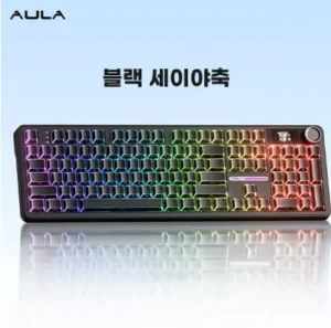 AULA 독거미 F108pro 블랙 세이야축 기계식 키보 8000mah