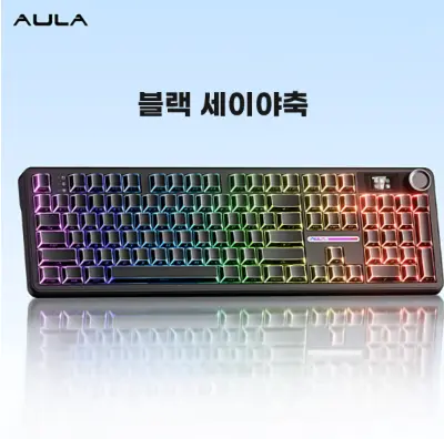 AULA 독거미 F108pro 블랙 세이야축 기계식 키보 8000mah