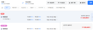 인천-가고시마 1029-1102 대한항공