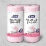 유한킴벌리 스카트 거품 2배 그물 망사 수세미, 80매, 2개입, 1팩