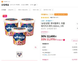 롯데웰푸드 위즐 베리치즈 3개 / 아이스크림 종류별로 할인