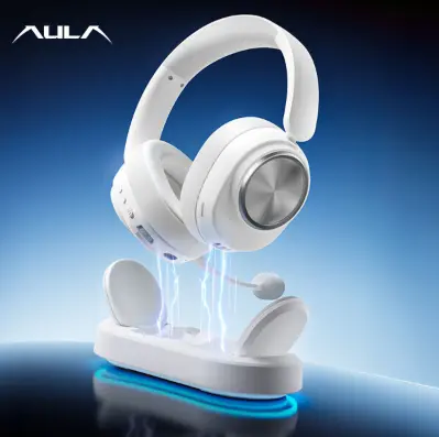 AULA 독거미 G7 Pro V2 게이밍 무선 헤드셋 충전독포함