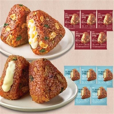 애슐리 주먹밥 2종, 콘치즈 닭갈비 + 치즈 케이준치킨, 100g, 10개, 1세트