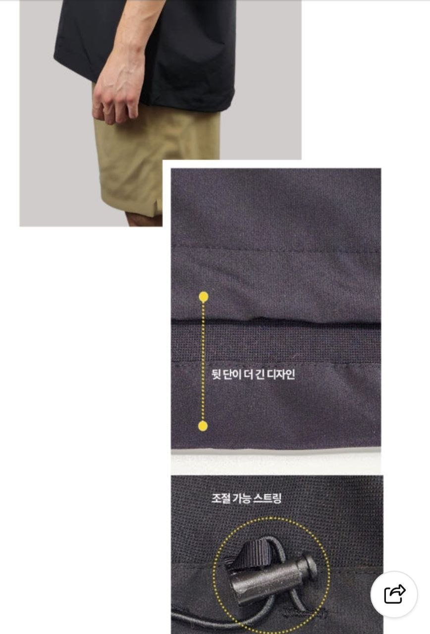 반팔 남녀공용 스트링 박스핏 블랙