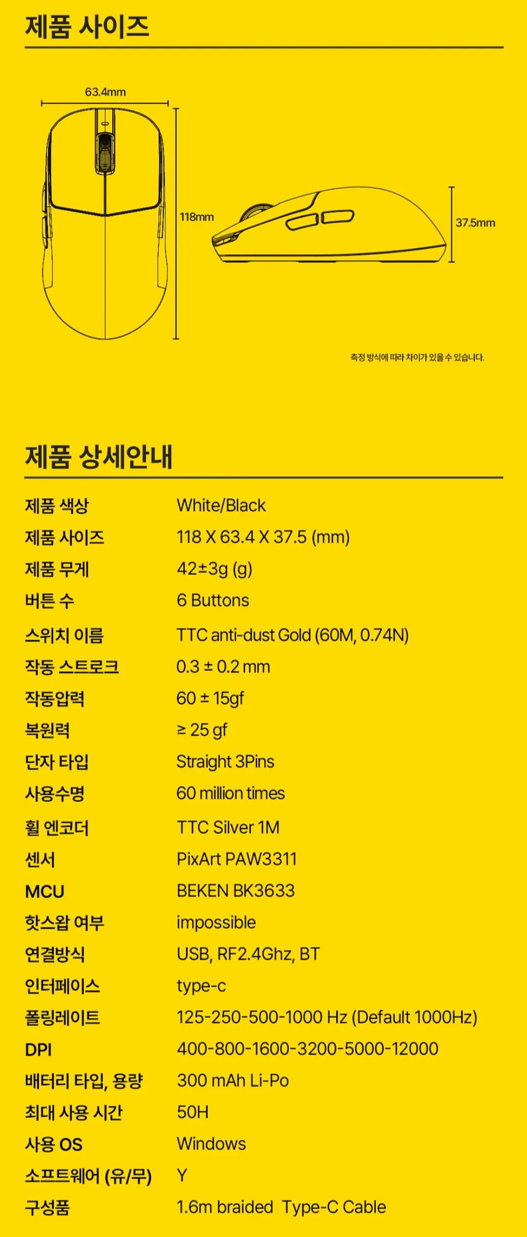 씽크웨이 포타 제로그래비티 TTC 무선마우스