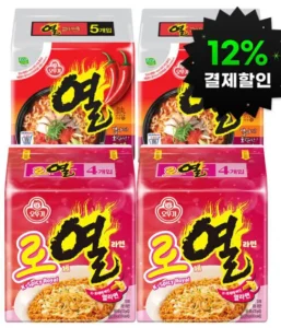 오뚜기 로제열라면 2팩+열라면 2팩 (총18개입)