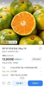 제주 햇 극조생 감귤, 10kg, 1개