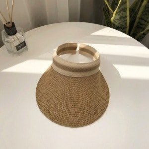 해피제이 여성용 자외선 차단 밀짚 썬캡 (56~58cm x 베이지)