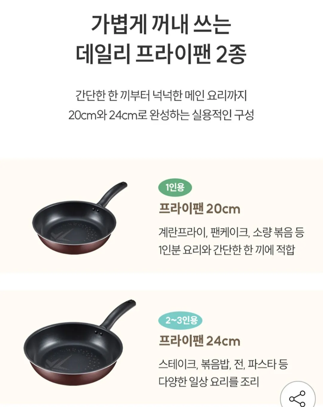 해피콜 올 뉴 컴포트 라이트 IH 깊은팬 20cm+24cm 2종세트
