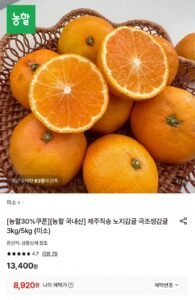 제주직송 노지감귤 5kg 로얄과