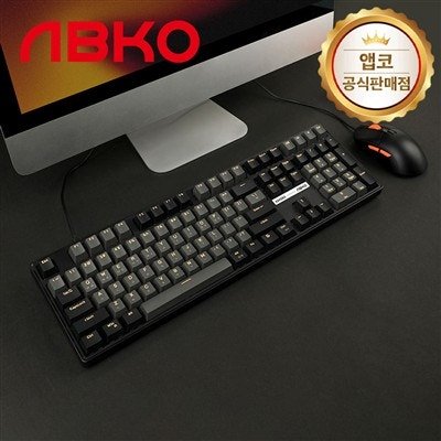 앱코 KM580 저소음 키보드 마우스 세트 블랙, 기계식