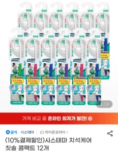시스테마 치석케어 칫솔 콤팩트 12개