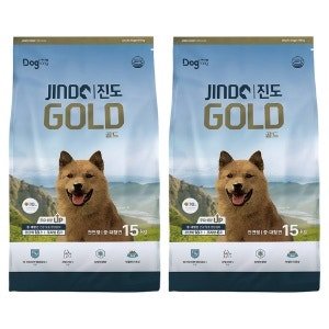 도그랑 전연령 강아지 진도 골드 건식사료 (곡물 x 15kg x 2개)