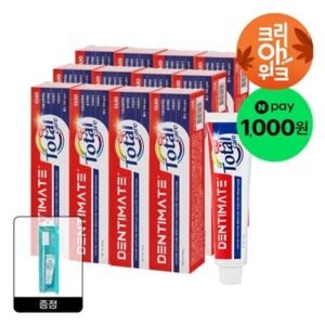 크리오 덴티메이트 뉴토탈케어 치약 150g 12개+쿨맥스휴대용세트 증정 l 국내생산 올인원케어 대용량