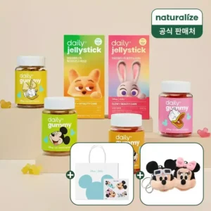 디즈니 비타민 꾸미 60정+키링+스티커+쇼핑백