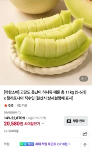 고당도 못난이 허니듀 메론 총 11kg (5-6과)