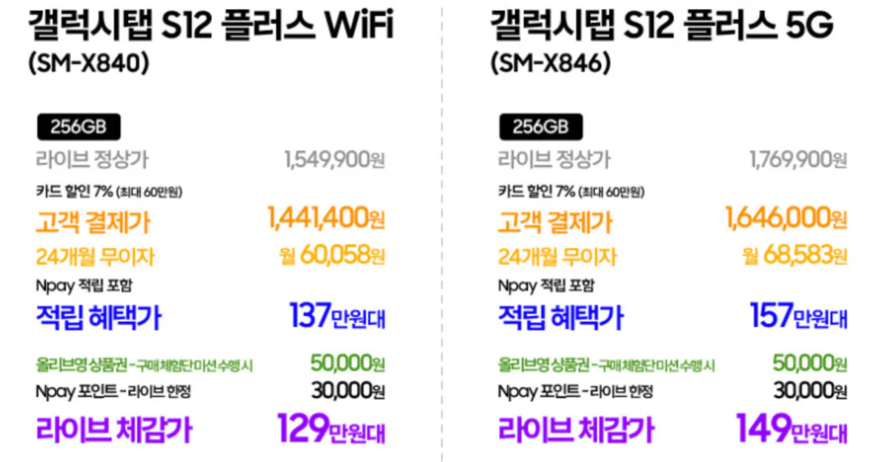 갤럭시탭 S12 플러스 + 삼성전자 45W 충전기