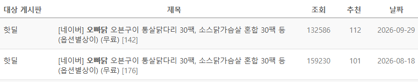 오빠닭 오븐구이 통살닭다리 30팩 (+사은품 닭가슴살 스테이크 1팩), 소스닭가슴살 혼합 30팩 등 (옵션별상이 / 배송비 무료)