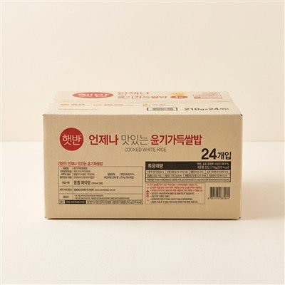 (하루특가) 햇반 윤기가득 쌀밥, 210g, 24개