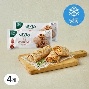 비비드키친 저당 닭가슴살 브리또 바비큐 (냉동) (125g x 1개입 x 4개)