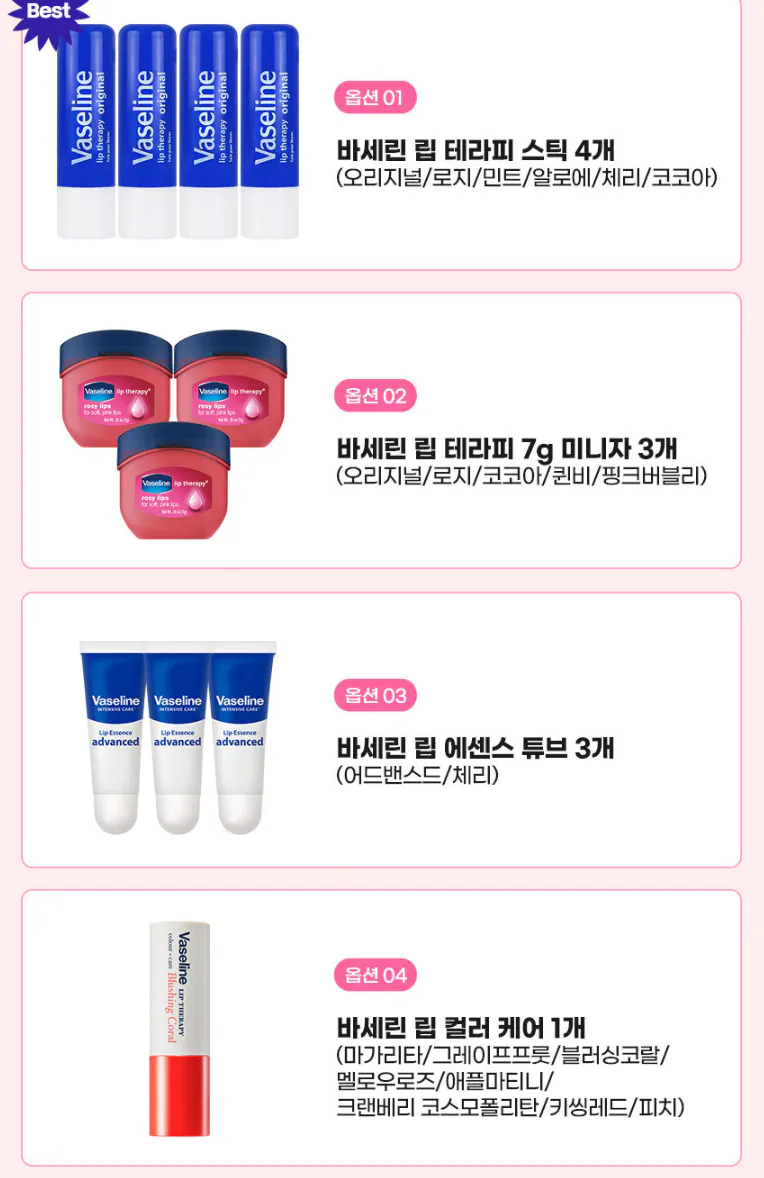 바세린 립밤스틱 4.8g 4개 외 립케어 모음전