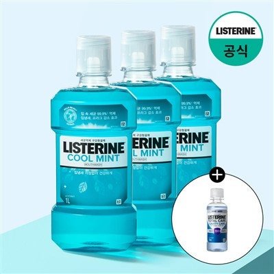 리스테린 쿨민트 가글 입냄새제거 구강청결제 1l, 3개