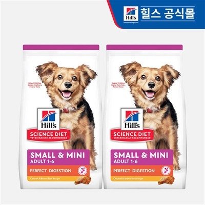 힐스 강아지사료 어덜트 퍼펙트 다이제스천 스몰 앤 미니 1.6kg X 2개