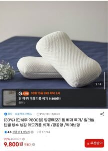 알러쉴 텐셀 방수 땅콩 메모리폼 베개 더 낮은형