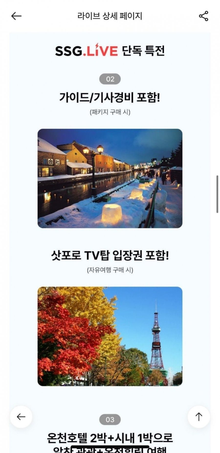 하나투어 홋카이도 4일 패키지/에어텔 (49만원대~)