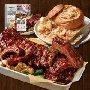 애슐리 2인 홈파티세트, 바베큐 폭립 500g 1개 + 투움바 빠네 파스타 600g 1개, 1세트