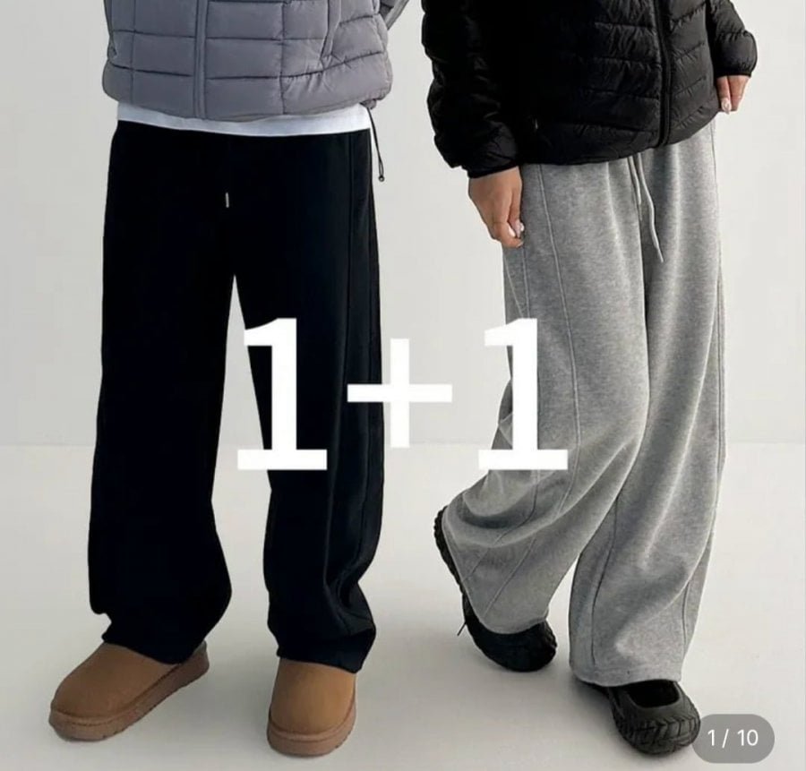 1+1 남녀공용 헤비 기모 와이드팬츠