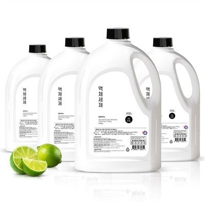 바른세탁소 액체세제 라임향, 2.5l, 4개