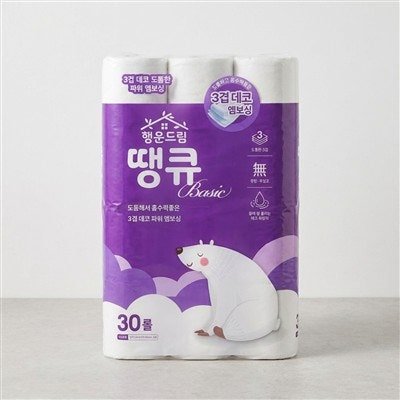 행운드림 땡큐 베이직 화장지, 3겹, 30롤, 14m, 1팩