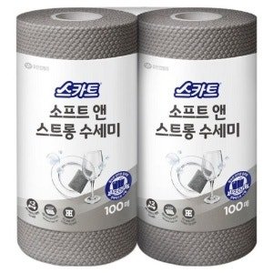 스카트 소프트 앤 스트롱 수세미 (그레이 x 100개입 x 2개)