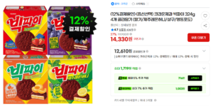 크라운제과 빅파이 324g 4개 골라담기 (딸기/제주레몬허니/살구/영동포도)