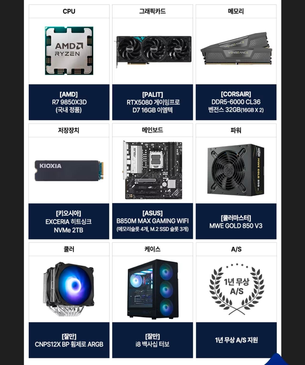 9850X3D RTX5080 32GB+2TB