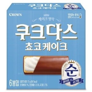 쿠크다스 초코케이크 중, 121g (1개)