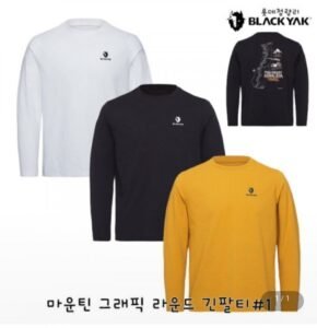블랙야크 남성 간절기 마운틴 그래픽 라운드 긴팔티셔츠