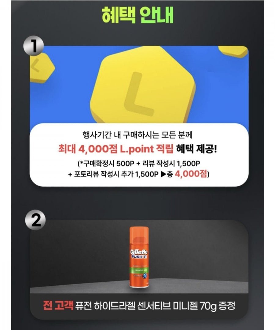 질레트랩스 손흥민 에디션(핸들 + 면도날8입 + 스탠드)